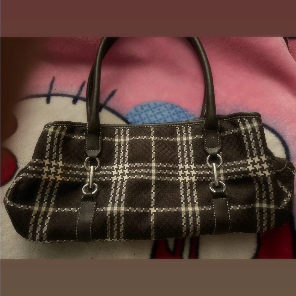Croft & Barrow Checkered Brown Shoulder Bag
